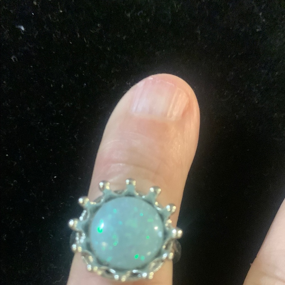 Elegant Silver Opal Ring Bogo
